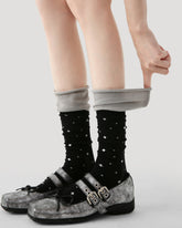 Women Colorblock Stacked Crew Socks Soft Warm Stretchy
